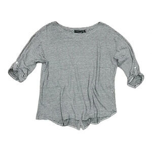 Adrienne Vittadini Striped 100% Linen Top 3X